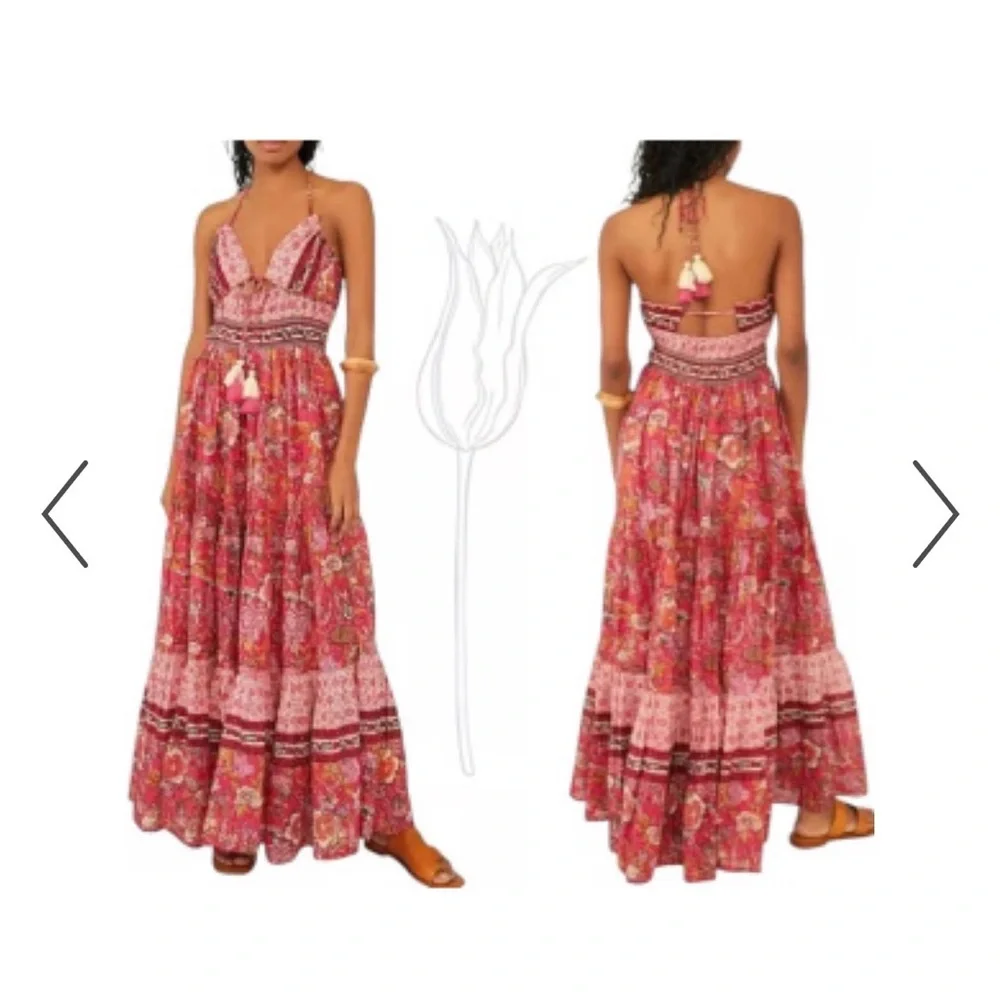 Free People Pink and Cream Floral Smocked Tank - Picture 12 of 12